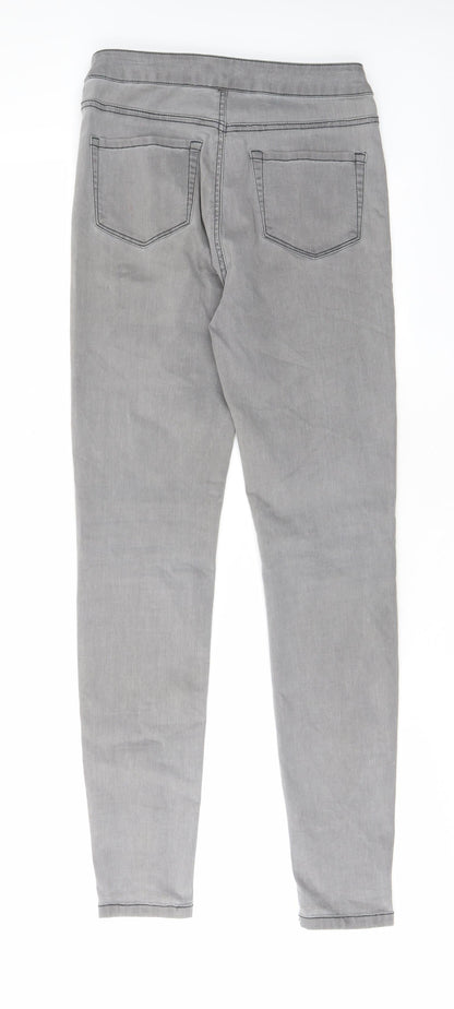 New Look Womens Grey Cotton Skinny Jeans Size 10 L29 in Regular Zip - Pockets