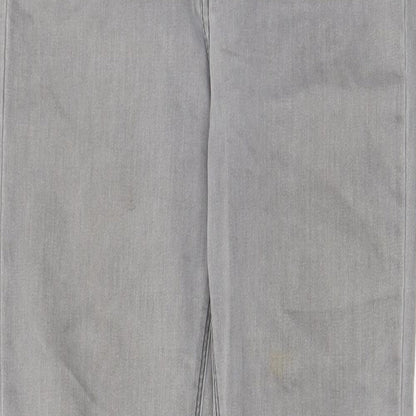 New Look Womens Grey Cotton Skinny Jeans Size 10 L29 in Regular Zip - Pockets
