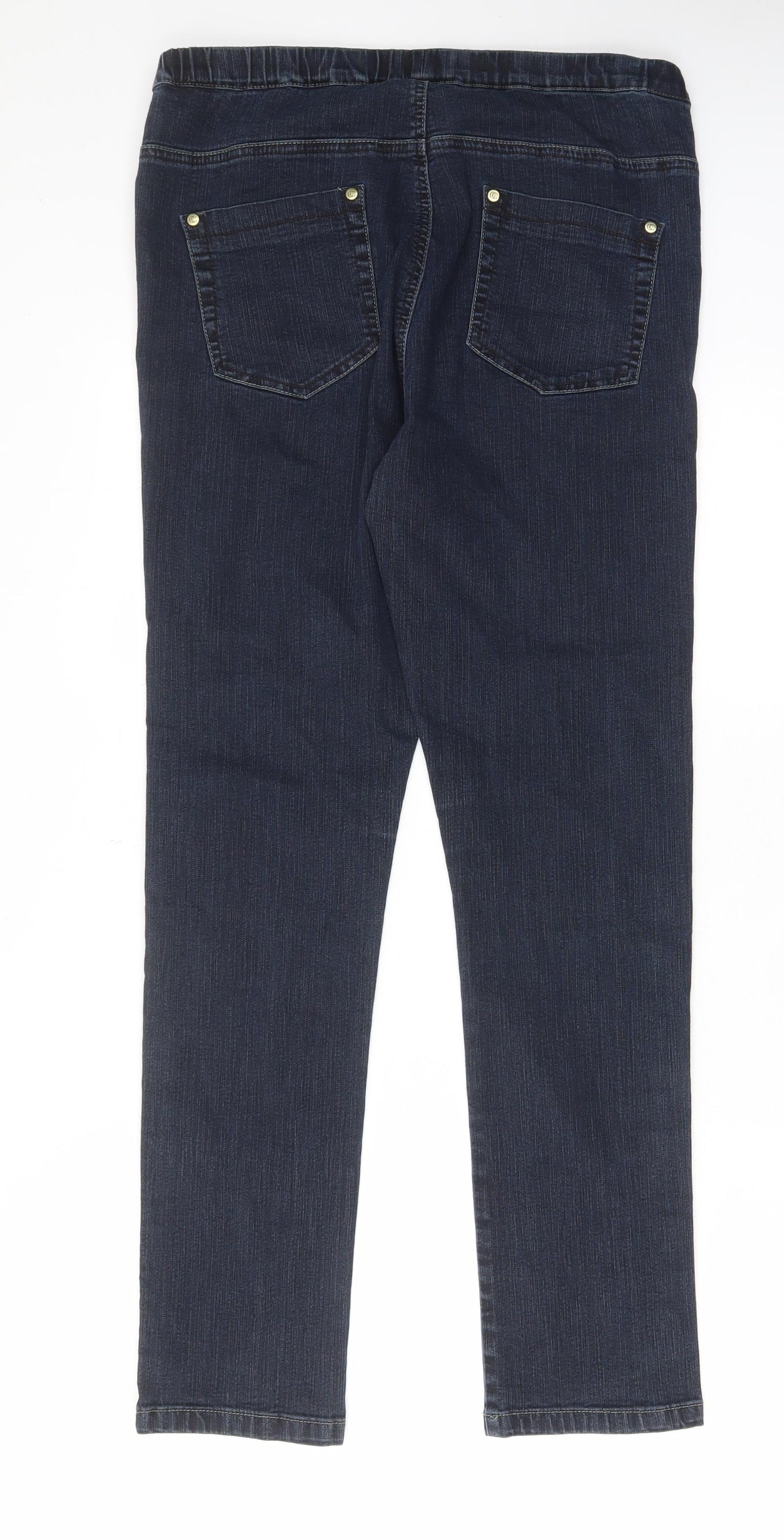 Cc Womens Blue Cotton Jegging Jeans Size 12 L29 in Regular - Elasticated Waist