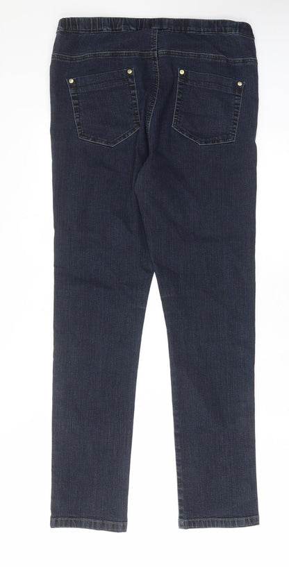 Cc Womens Blue Cotton Jegging Jeans Size 12 L29 in Regular - Elasticated Waist