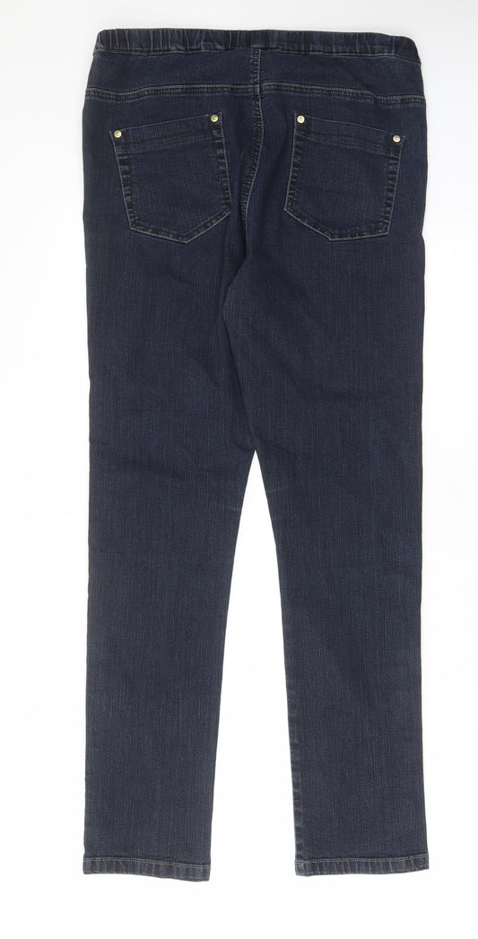 Cc Womens Blue Cotton Jegging Jeans Size 12 L29 in Regular - Elasticated Waist