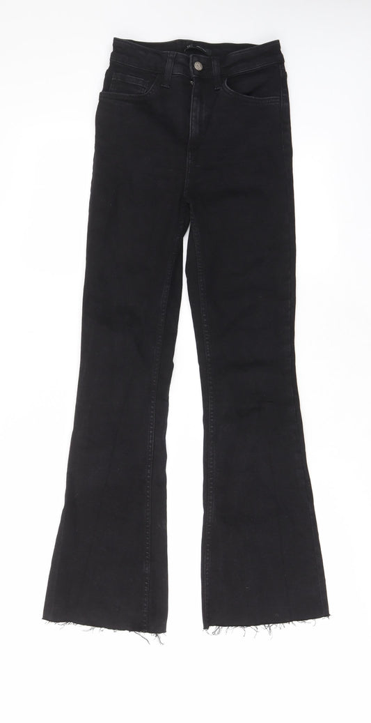 Reclaimed Vintage Womens Black Cotton Bootcut Jeans Size 26 in L29 in Regular Zip - Pockets