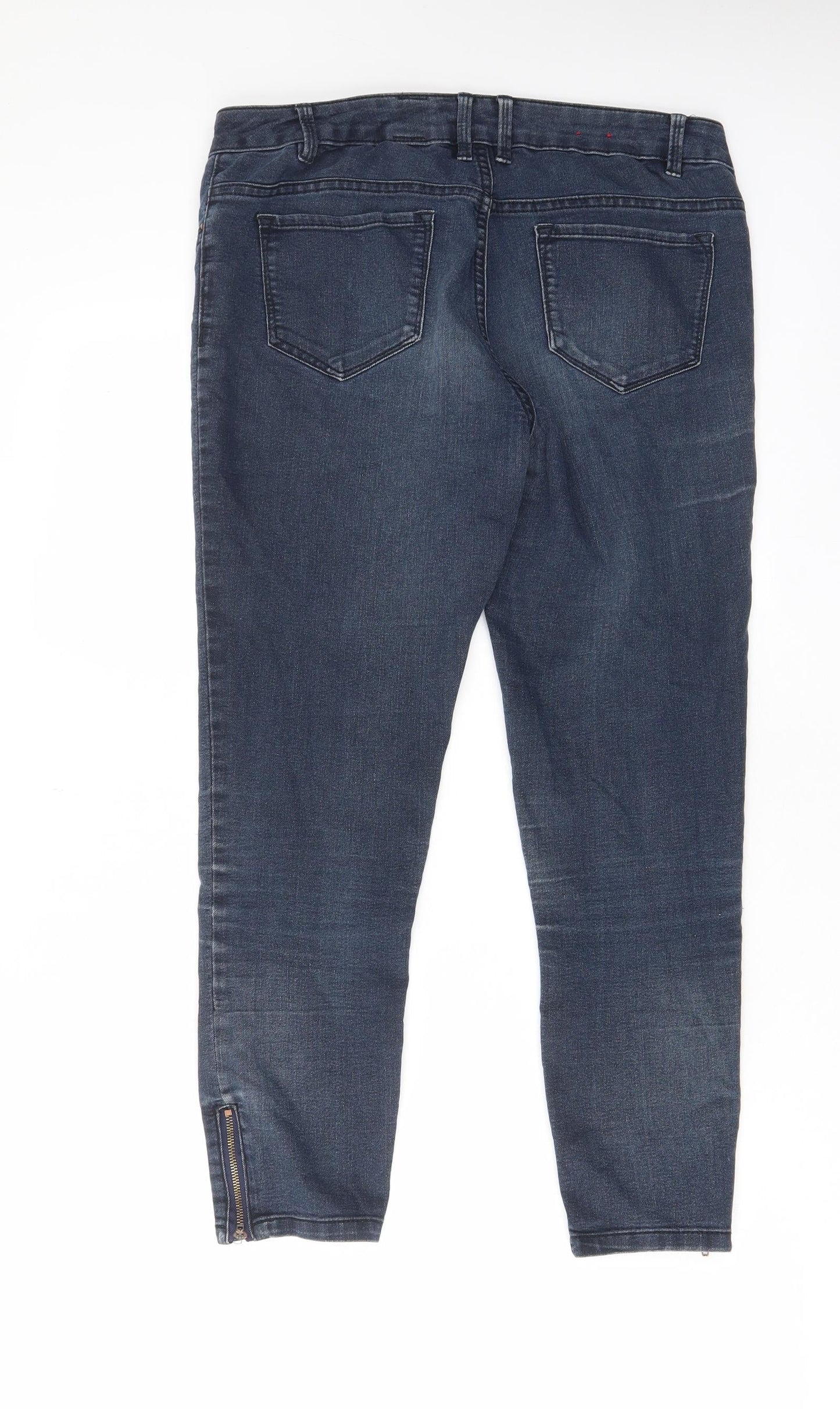 Womens UK Size 12 YesYes Regular Fit Cropped Blue Jeans
