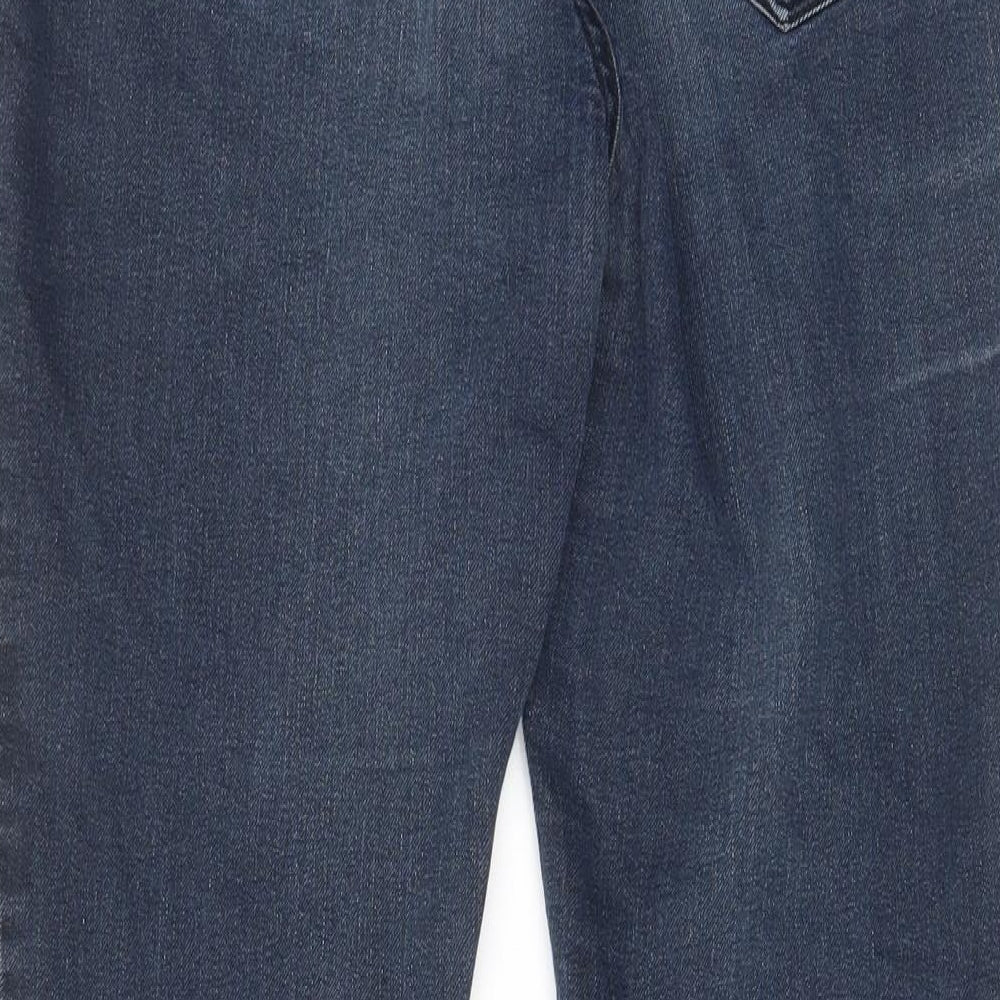 Womens UK Size 12 YesYes Regular Fit Cropped Blue Jeans