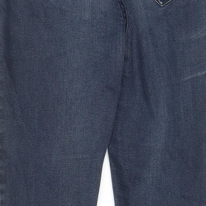 Womens UK Size 12 YesYes Regular Fit Cropped Blue Jeans