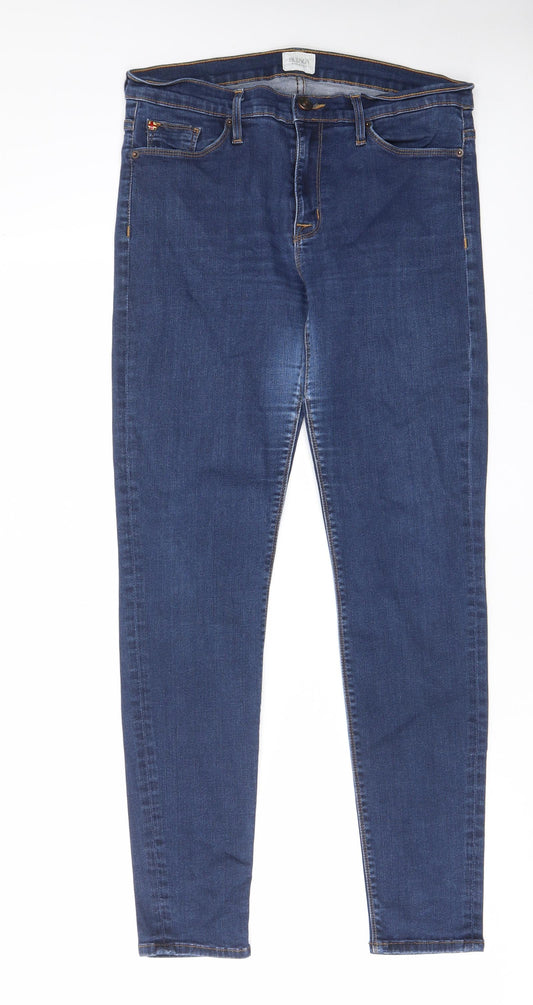Hudson Womens Blue Cotton Skinny Jeans Size 31 in L29 in Regular Zip - Pockets