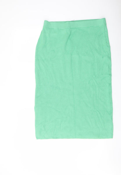 Marks and Spencer Womens Green Viscose Straight & Pencil Skirt Size L