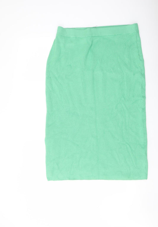 Marks and Spencer Womens Green Viscose Straight & Pencil Skirt Size L