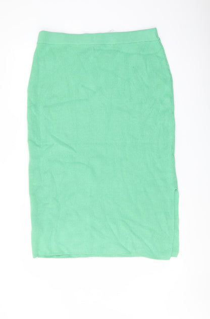 Marks and Spencer Womens Green Viscose Straight & Pencil Skirt Size L