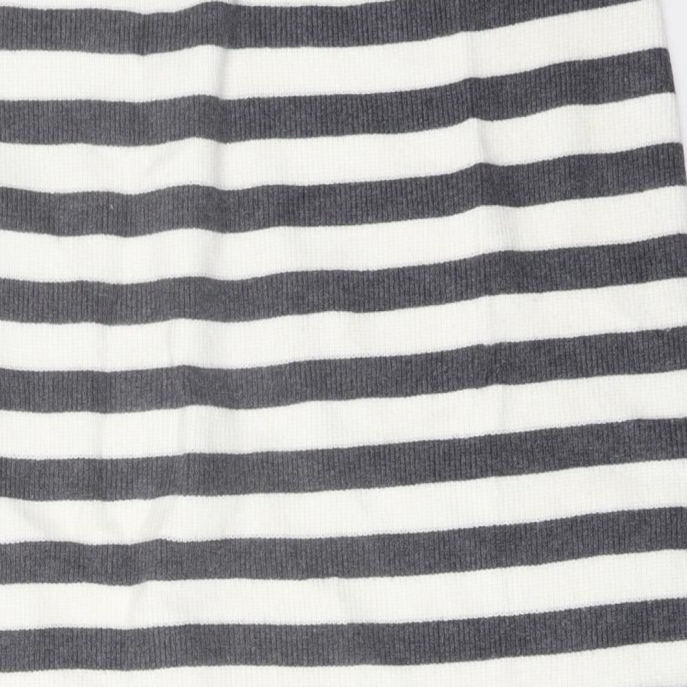 Marks and Spencer Womens Grey Striped Viscose Straight & Pencil Skirt Size L