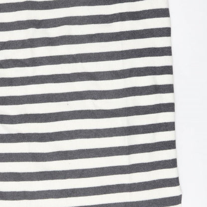Marks and Spencer Womens Grey Striped Viscose Straight & Pencil Skirt Size L