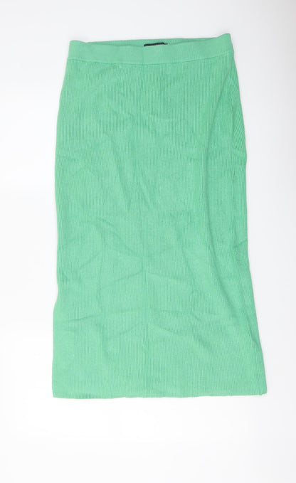 Marks and Spencer Womens Green Viscose Straight & Pencil Skirt Size M