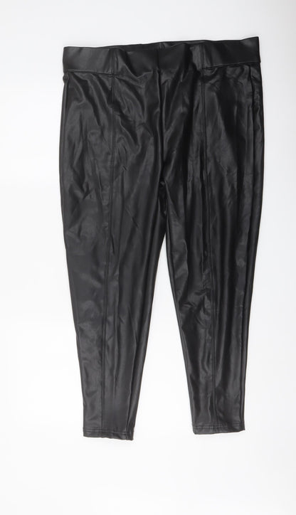 Marks and Spencer Womens Black Polyester Trousers Size 18 L25 in Regular