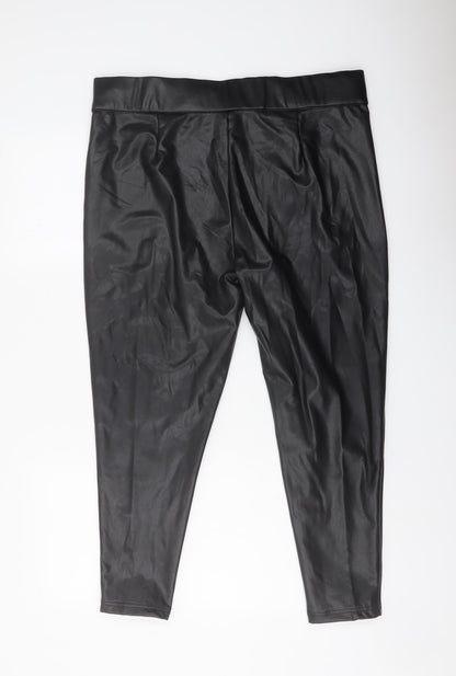 Marks and Spencer Womens Black Polyester Trousers Size 18 L25 in Regular