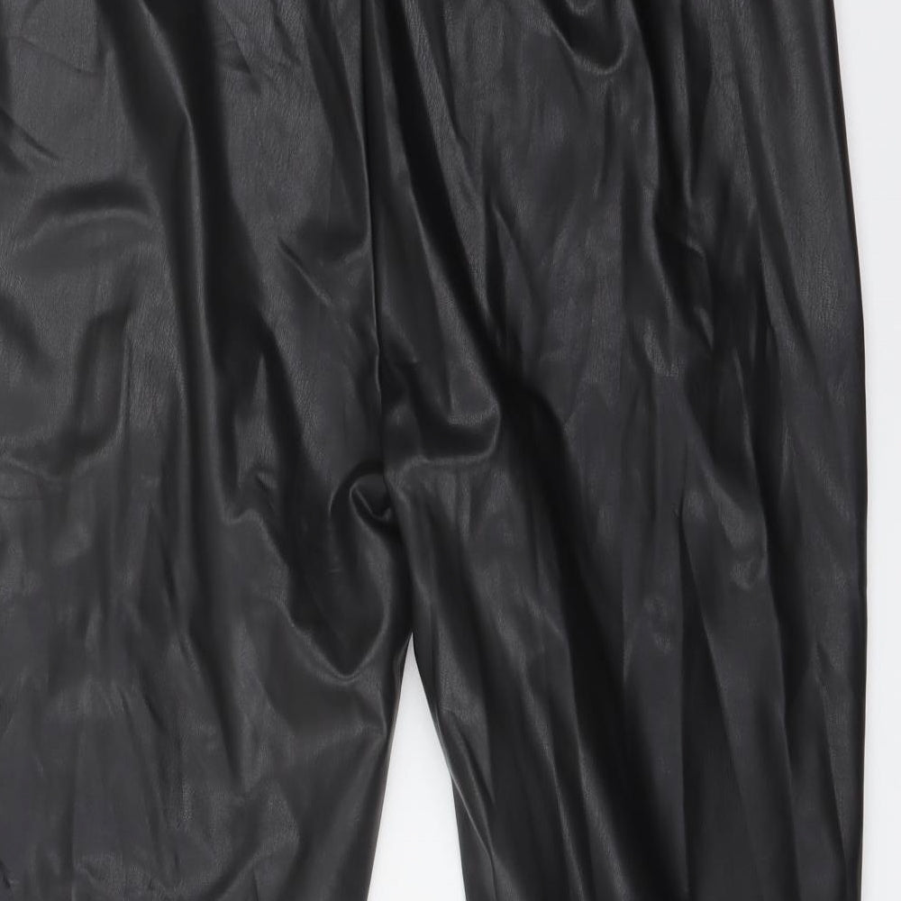 Marks and Spencer Womens Black Polyester Trousers Size 18 L25 in Regular