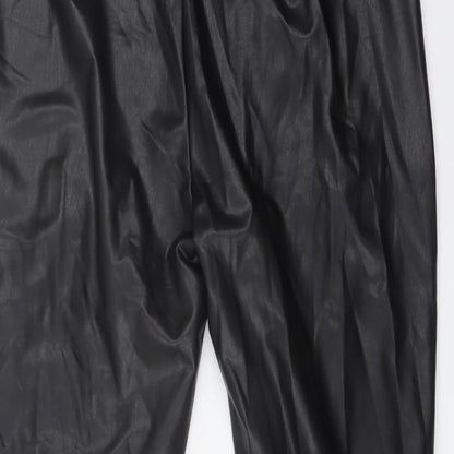 Marks and Spencer Womens Black Polyester Trousers Size 18 L25 in Regular