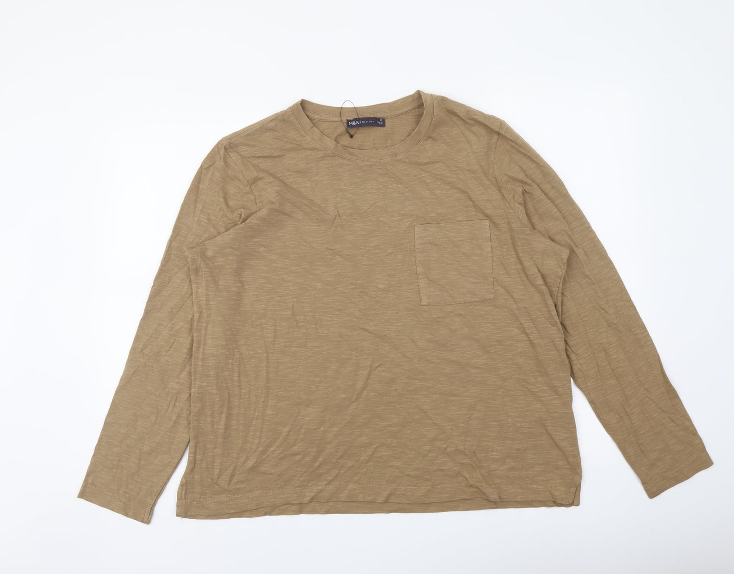 Womens UK Size 16 Marks and Spencer Brown Basic T-Shirt