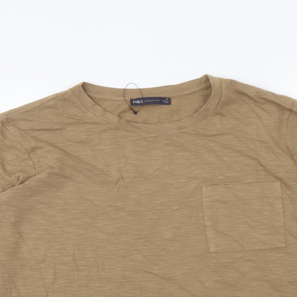 Womens UK Size 16 Marks and Spencer Brown Basic T-Shirt