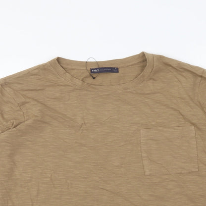 Womens UK Size 16 Marks and Spencer Brown Basic T-Shirt