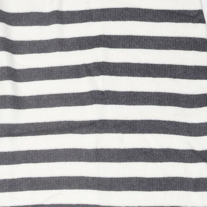 Marks and Spencer Womens Grey Striped Viscose Straight & Pencil Skirt Size L