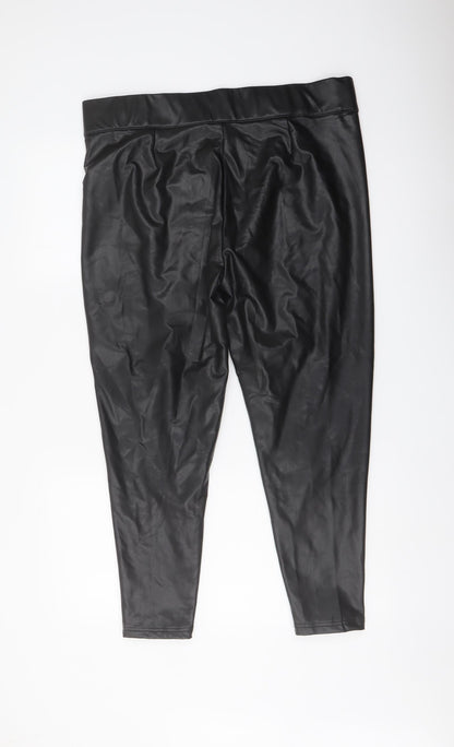 Marks and Spencer Womens Black Polyester Trousers Size 18 L25 in Regular