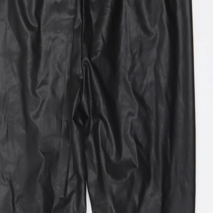 Marks and Spencer Womens Black Polyester Trousers Size 18 L25 in Regular