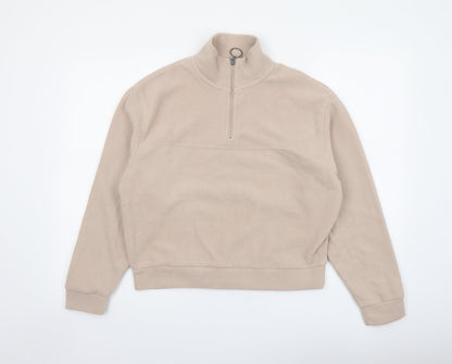 Brave Soul Womens Pink Polyester Pullover Sweatshirt Size XS Zip