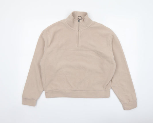 Brave Soul Womens Pink Polyester Pullover Sweatshirt Size XS Zip