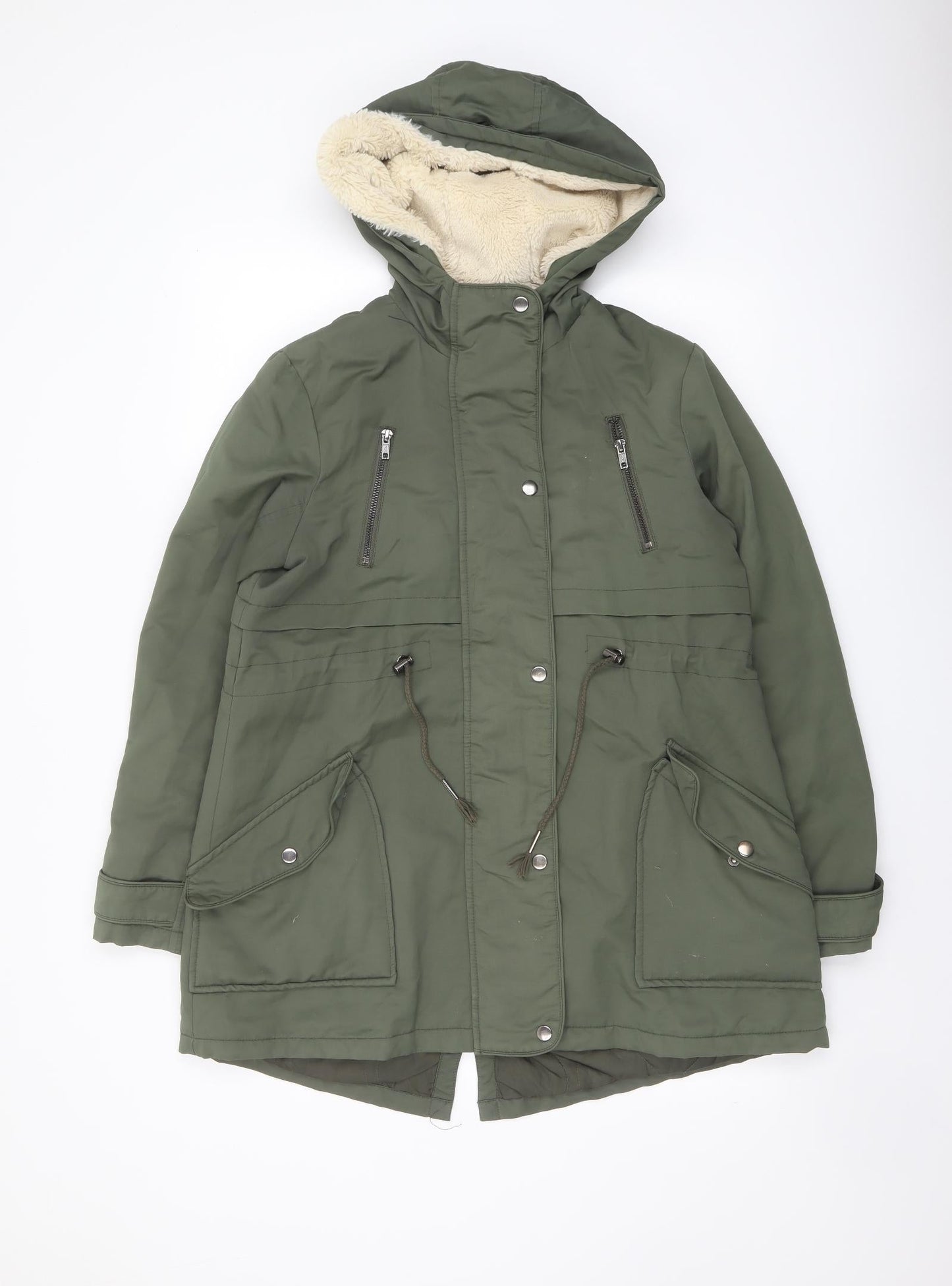 Womens UK Size 8 ASOS Green Parka Coat