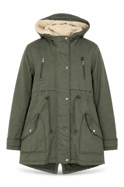 Womens UK Size 8 ASOS Green Parka Coat