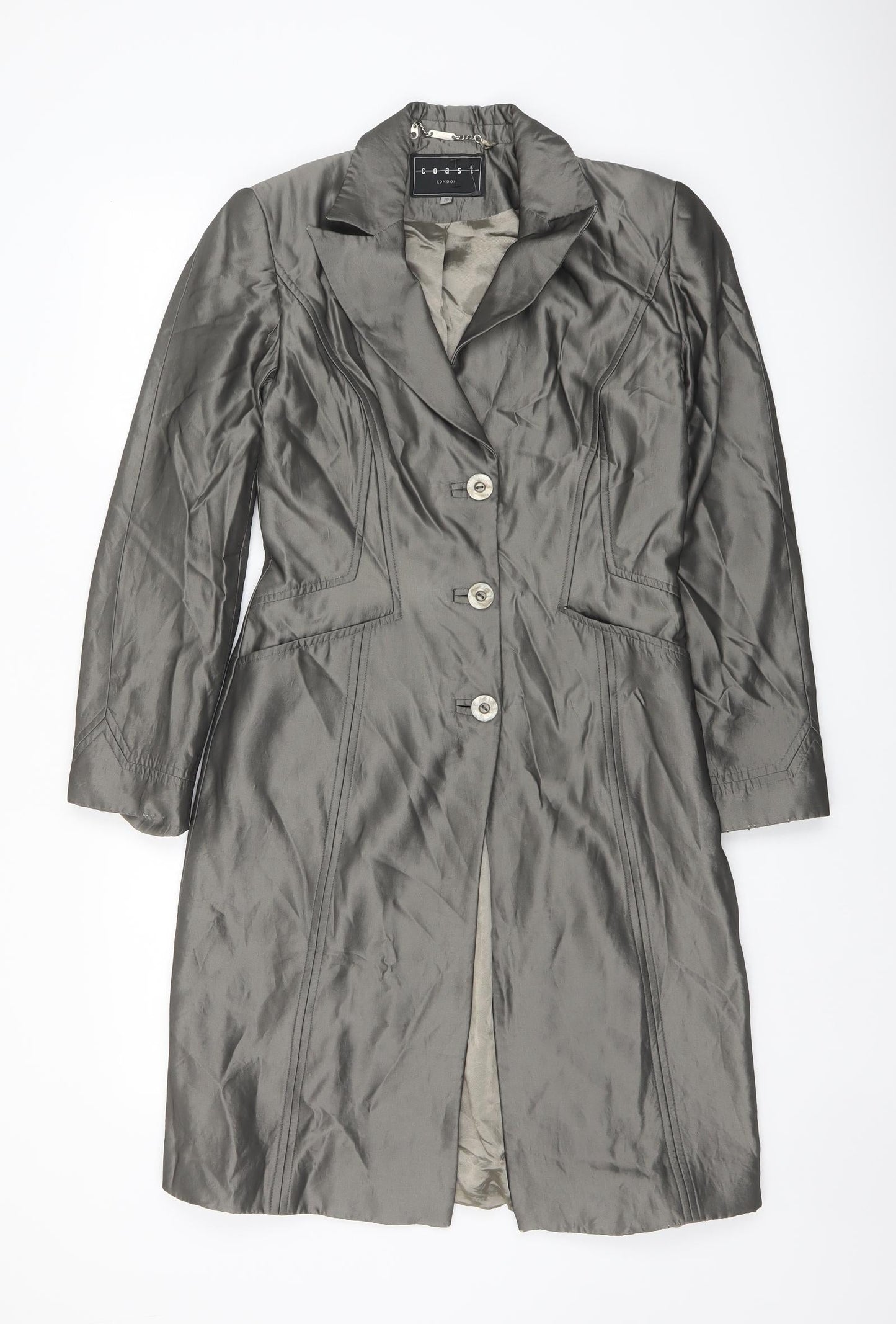 Womens UK Size 10 Coast Grey Pea Coat