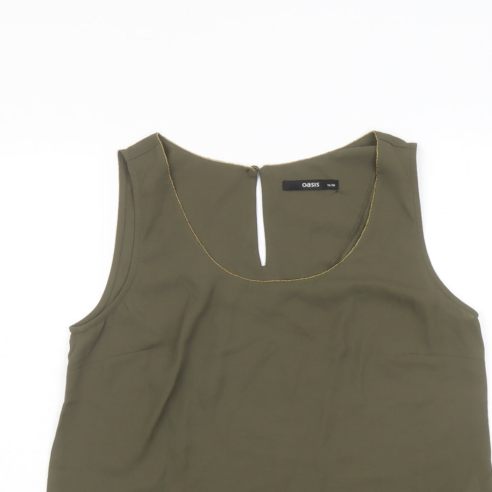 Womens UK Size 10 Oasis Green Basic Tank