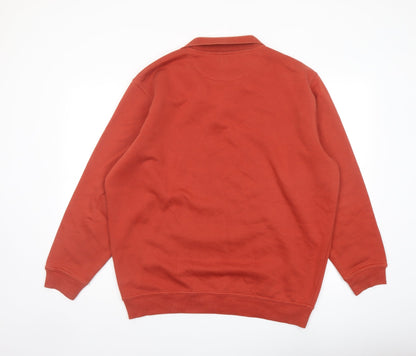 EMW Mens Orange Cotton Pullover Sweatshirt Size L