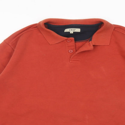 EMW Mens Orange Cotton Pullover Sweatshirt Size L