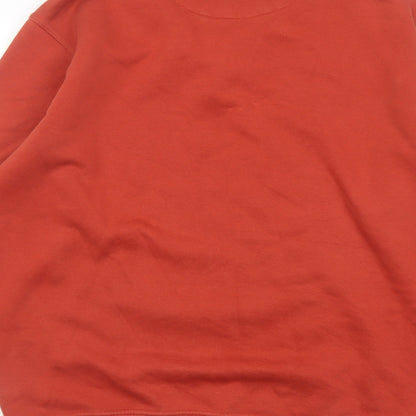 EMW Mens Orange Cotton Pullover Sweatshirt Size L