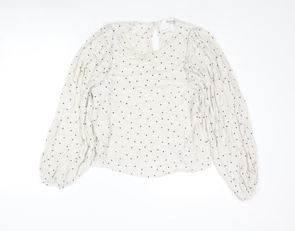 Womens UK Size 8 Selected Femme Beige Basic Blouse