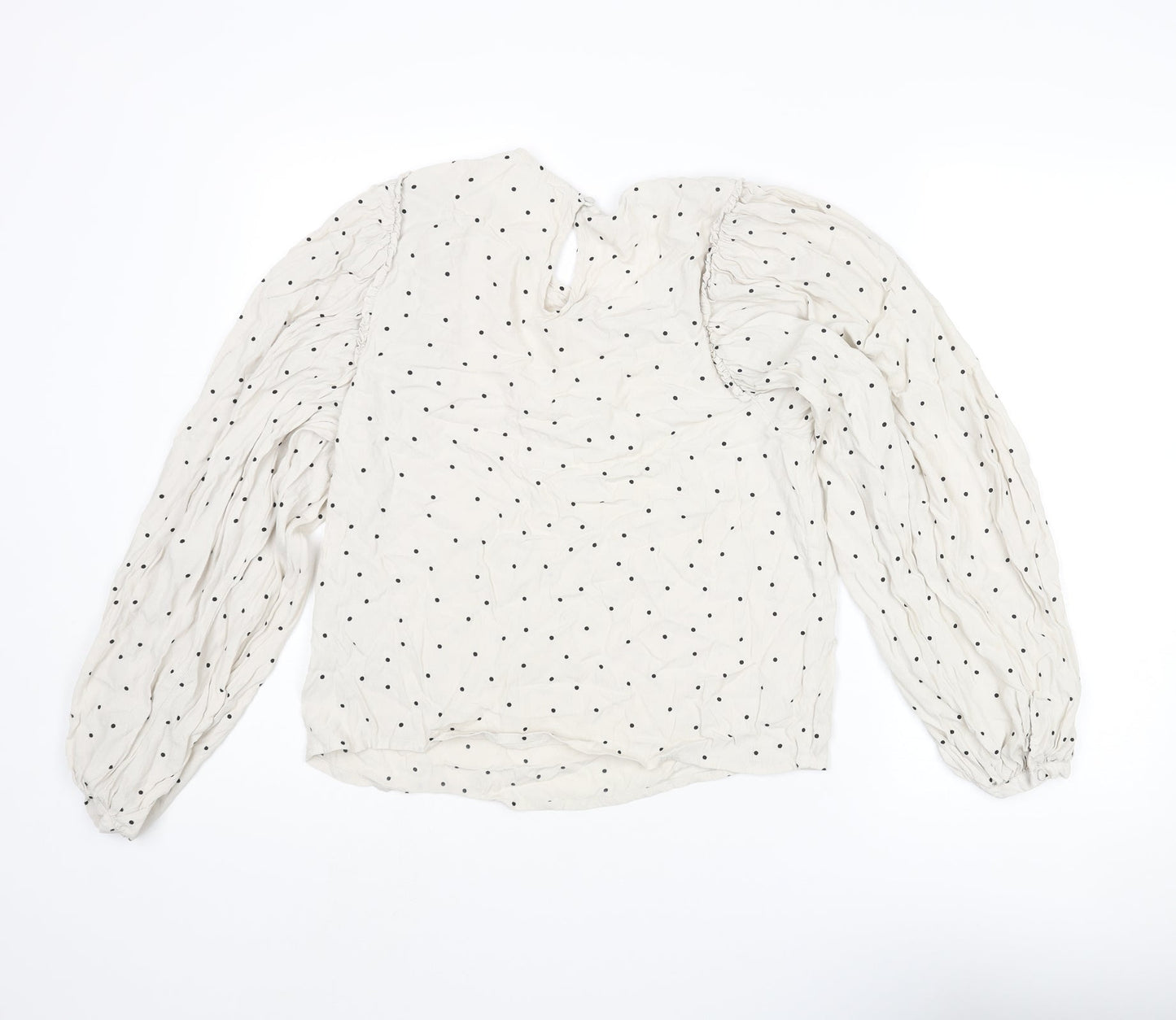 Womens UK Size 8 Selected Femme Beige Basic Blouse