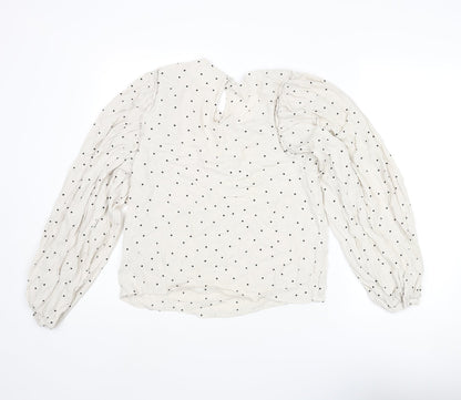 Womens UK Size 8 Selected Femme Beige Basic Blouse