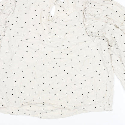 Womens UK Size 8 Selected Femme Beige Basic Blouse