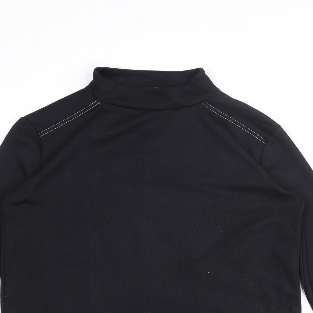 Womens UK Size M Zara Black Basic Blouse