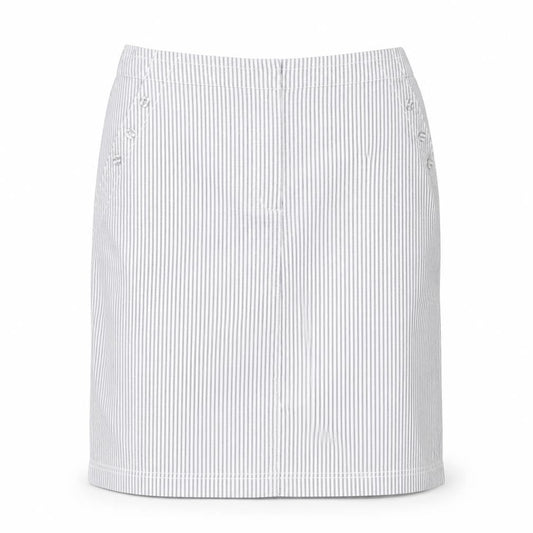 Emreco Womens Blue Striped Cotton Straight & Pencil Skirt Size 14 Zip - Button