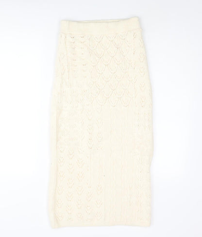 Marks and Spencer Womens Ivory Acrylic Straight & Pencil Skirt Size XS