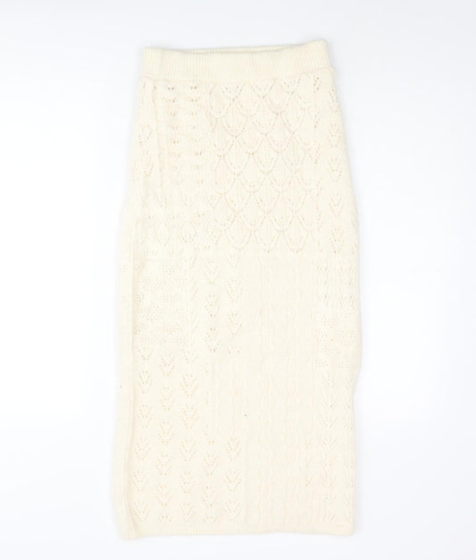 Marks and Spencer Womens Ivory Acrylic Straight & Pencil Skirt Size XS