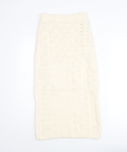 Marks and Spencer Womens Ivory Acrylic Straight & Pencil Skirt Size XS