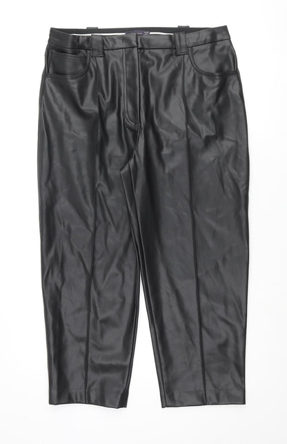 Womens UK Size 16 Marks and Spencer Regular Fit  Black Trousers