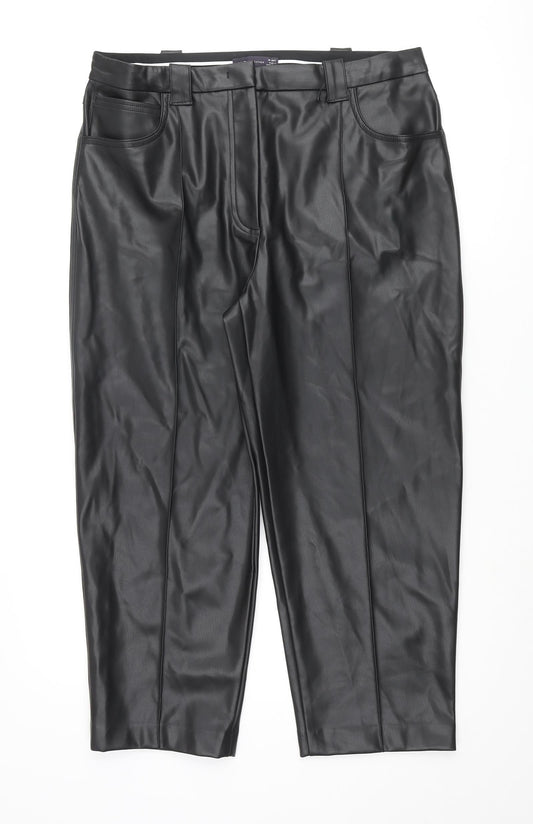 Womens UK Size 16 Marks and Spencer Regular Fit  Black Trousers