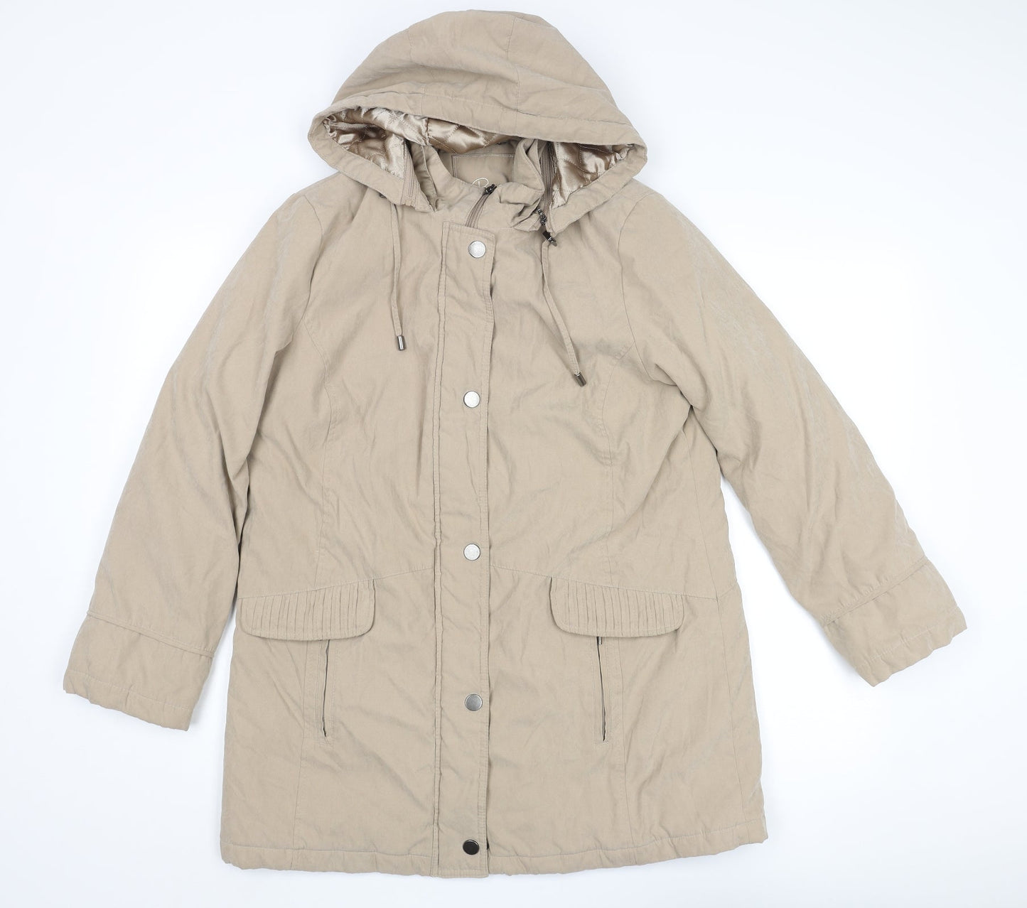 Bonmarché Womens Beige Parka Coat Size S Zip