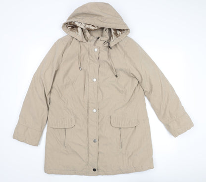 Bonmarché Womens Beige Parka Coat Size S Zip