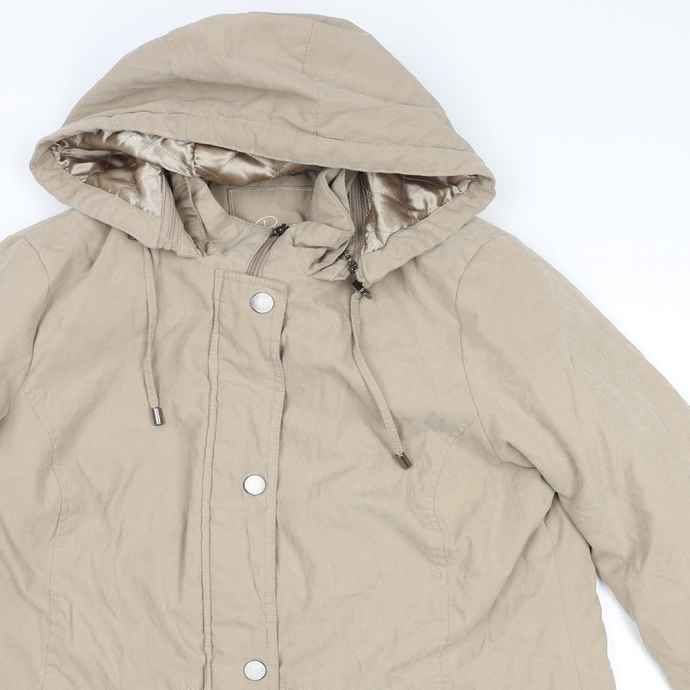 Bonmarché Womens Beige Parka Coat Size S Zip