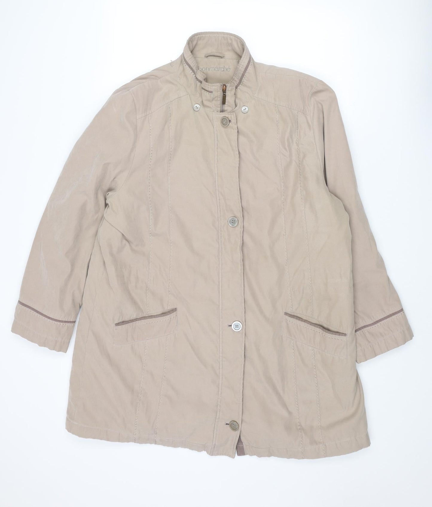 Womens UK Size L Bonmarché Beige Parka Coat